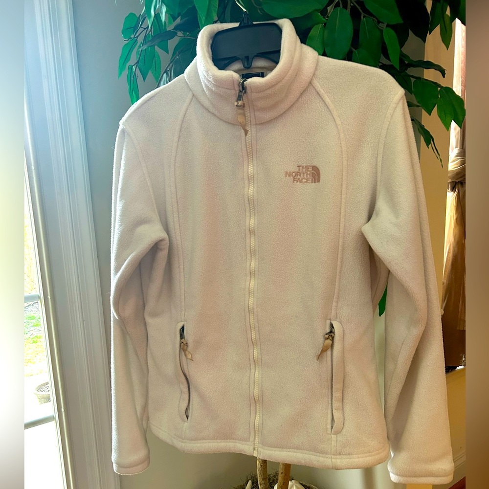 North Face Zip Fleece in Ivory Ladies Medium